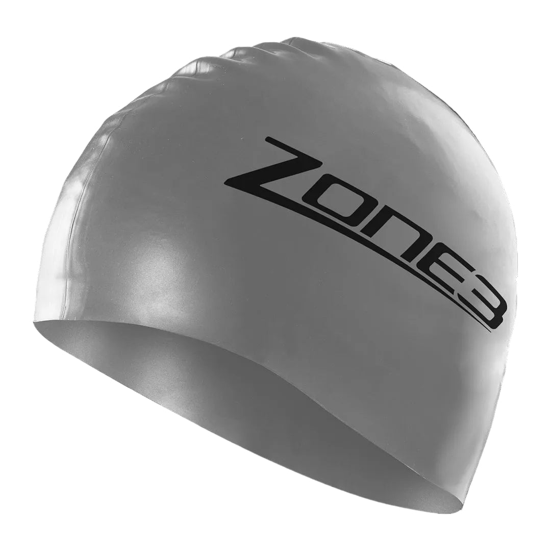 Zone3 Silicon Swimming Cap (Silver)