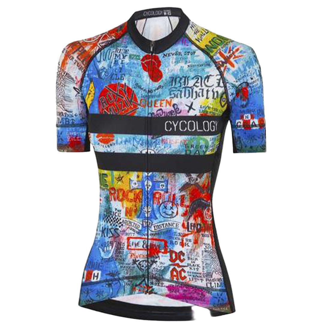 Cycology Rock & Roll Womens Cycling Jersey-White