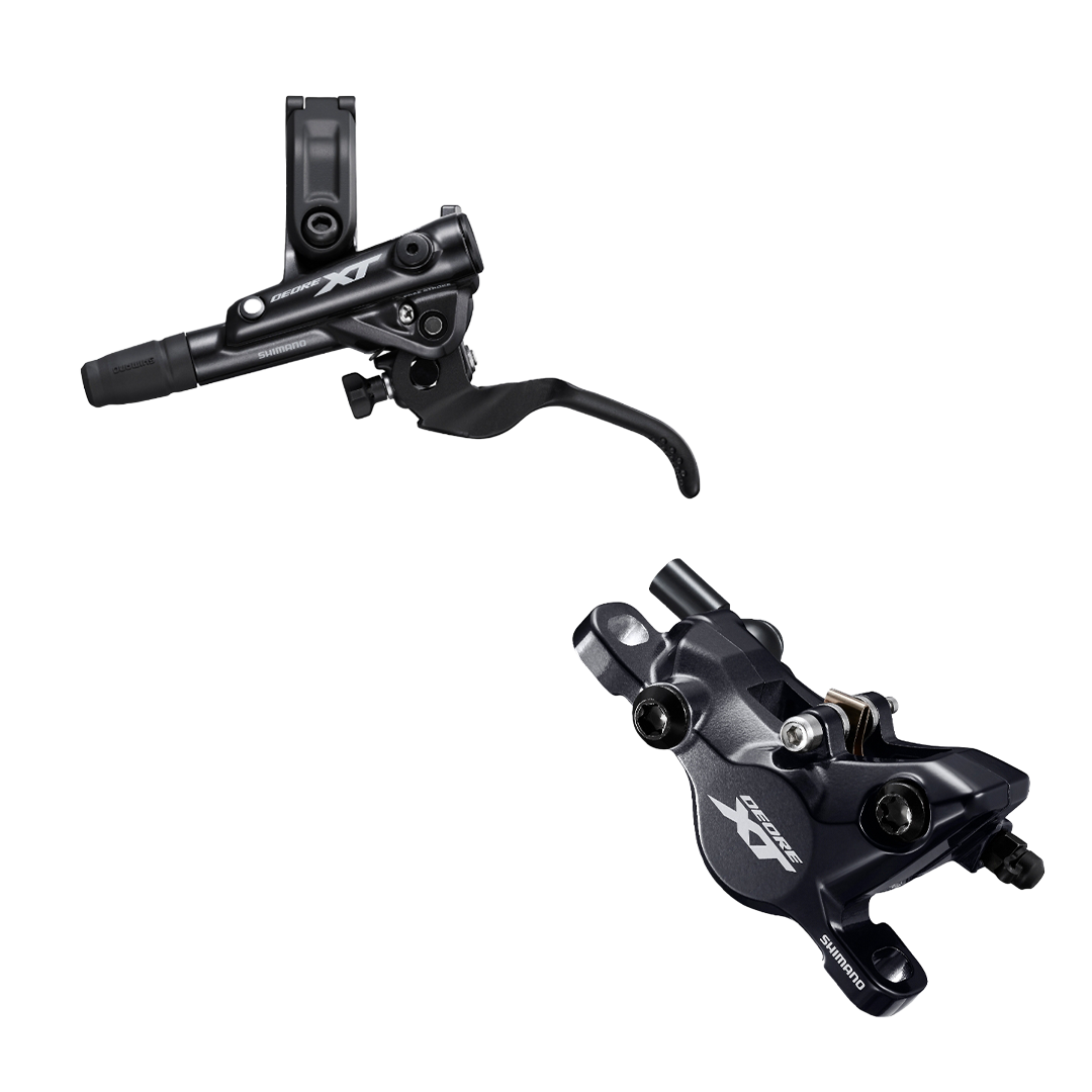 Shimano Deore XT Hydraulic Brake Lever BL-M8100 (Left) with Brake Caliper BR-M8100 (Front)-Resin Pads